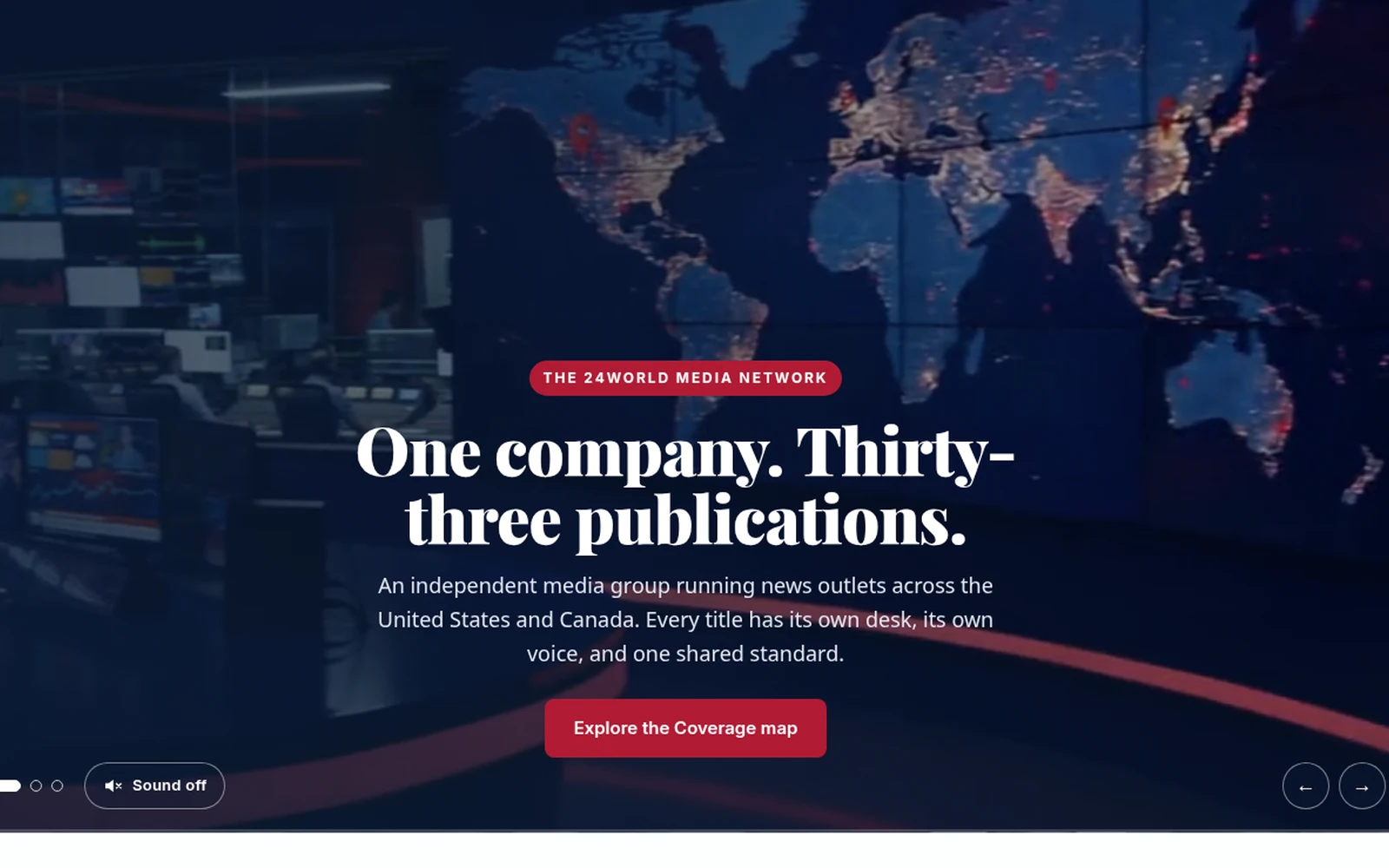 24World Media network website interface